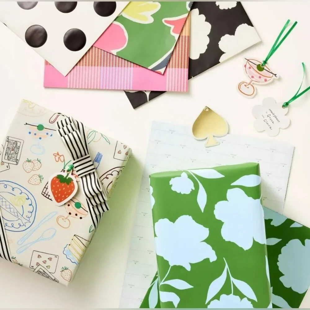 Kate Spade New York X Target 12 Sheet Gift Wrap Book with Tags NEW